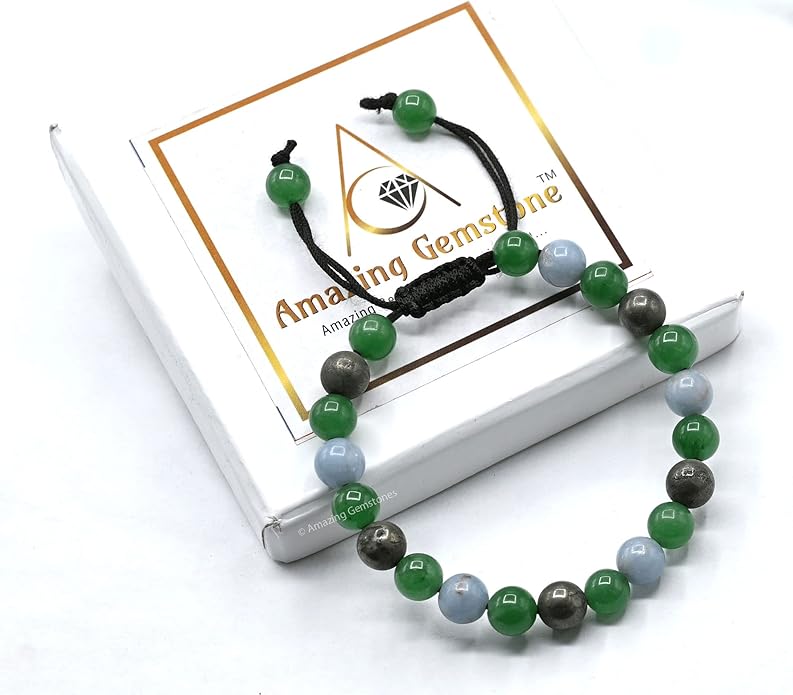 Natural Healing Crystal Bracelet for Women - Mens Bracelet Energy Balancing Gemstones Set - Adjustable Stone Bead Bracelet for Men and Women - Chakra Crystal Therapy Accessory, Meditation