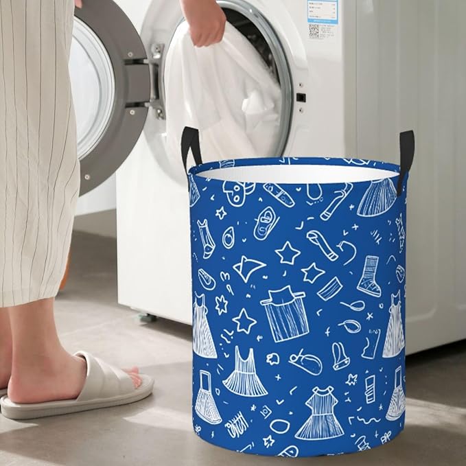 Laundry Basket Colorful Lin Collapsible Large Capacity, Dirty Clothes Basket Durable Lightweight Hamper With Handles Ideal For Clothes, Toys Home Organization19.6in X 15.7in,63L