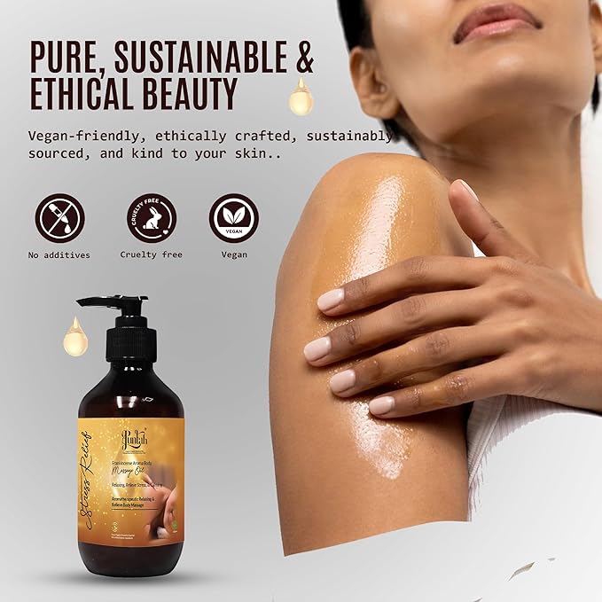 PUNTAH Boswellia Frankincense Aroma Body Massage Oil - 10.14 fl oz (300ml) | 100% Natural Essential Oils | Massage Oil for Massage Therapy, Relaxing, Calming, Muscle Relaxation | Men & Women.