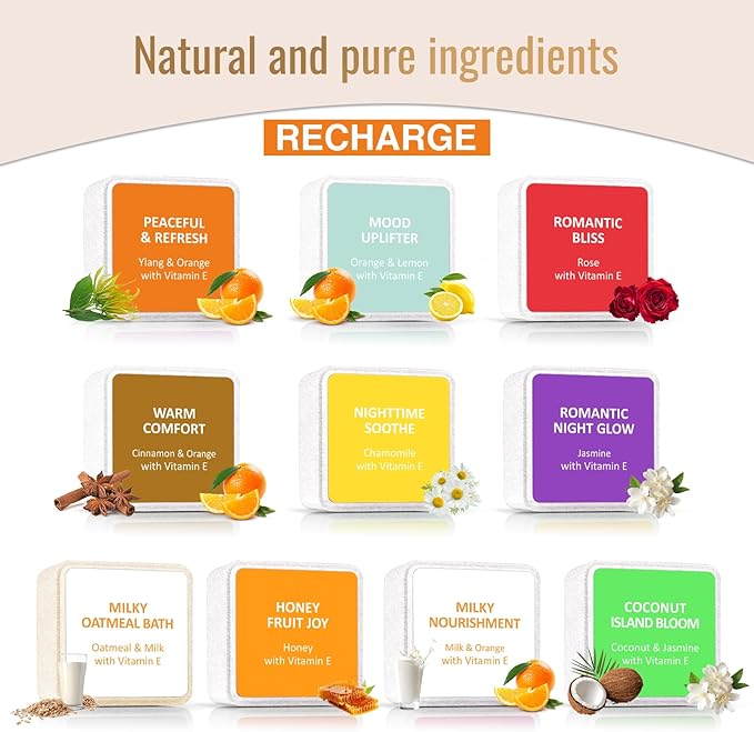 Shower Steamers Aromatherapy 10 Pack - Shower Bombs Birthday Gifts for Women, Men, Mom, Organic Essential Oils, Self Care, Stress Relief, Relaxation Home SPA Christmas