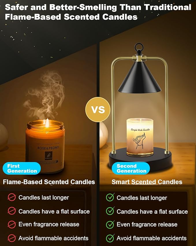 Candle Warmer Lamp with Timer-Dimmable Wax Warmer for Scented Wax Jar Candles, Electric Black Candle Lamp Warmer for Jar Candle, Mothers Day Gifts for Mom, House Warming Gifts New Home Decor Aesthetic