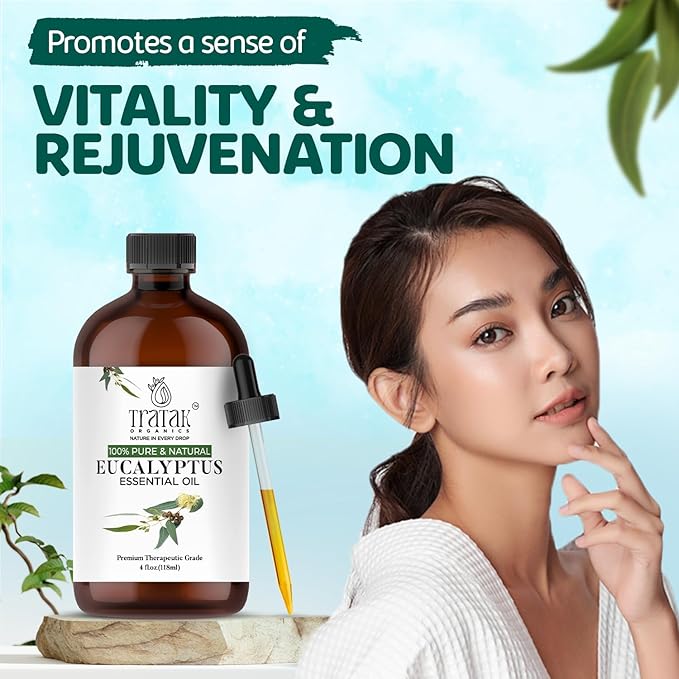 100% Pure Natural Undiluted Eucalyptus Essential Oil (4oz) Premium Therapeutic Grade Aromatherapy