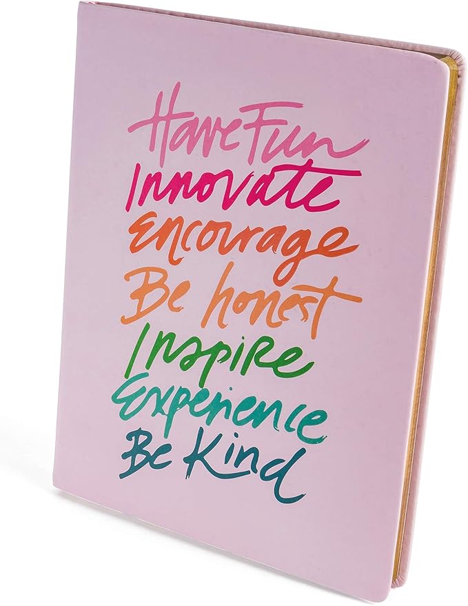 Eccolo Large Lined Journal Notebook, Hardbound Cover, Writing Journal, 256 Ruled White Pages, Gilded Edges, Ribbon Bookmark, Lay Flat, Desk Size for Work or School (Pink, 8x10 inches)