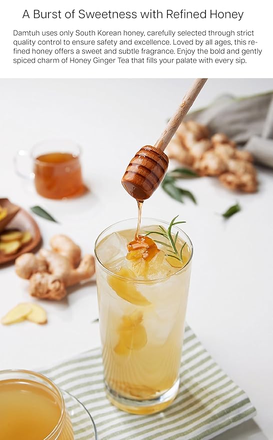 Damtuh Korean Honey Ginger Tea 2.2lb (35.3 fl oz) – Traditional Fruit Honey Tea, Authentic Korean Ginger Marmalade Preserve