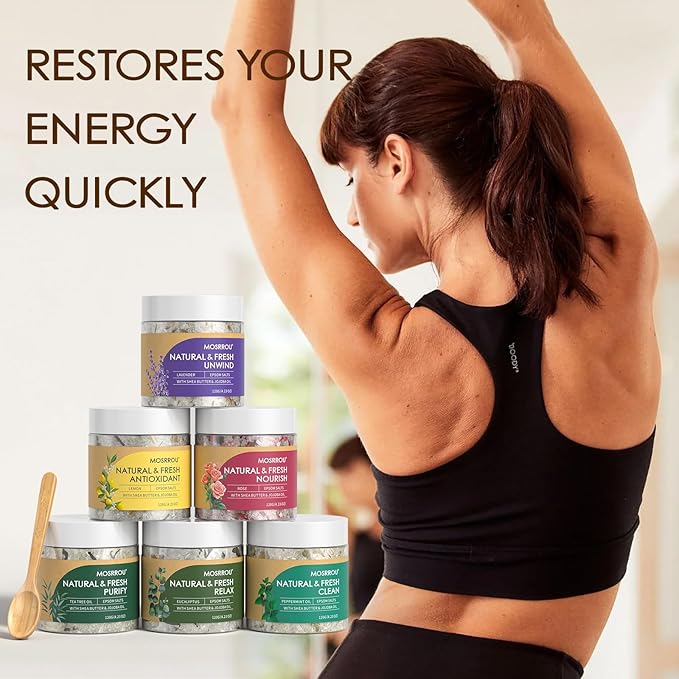 Epsom Bath Salts for Women Relaxing 6PCS Bath Salts Gift Set for Mom with Essential Oils for Bath Gifts on Birthday Mother's Day Christmas Lavender Eucalyptus Rose Lemon Tea Tree Peppermint