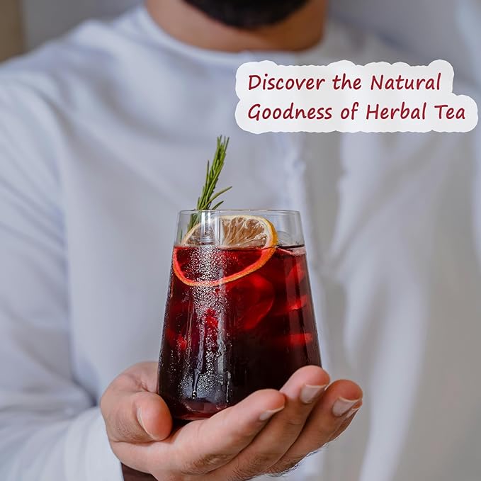 Ovikaso Tea, Hibiscus Tea Bags, Roselle Tea, 50 Pyramid Tea Bags, 2g/bag, 100% Natural, Non-GMO, No Caffeine, Brew Hot or Iced Tea, Baking, Cocktail, Rich in Antioxidants