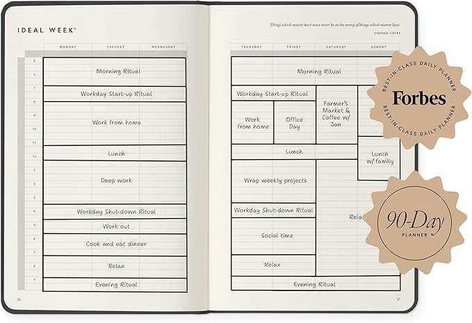 Full Focus Black Vegan Leather Planner by Michael Hyatt - The #1 Daily Planner to Set Annual Goals, Increase Focus, Eliminate Overwhelm, and Achieve Your Biggest Goals - Hardcover