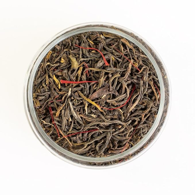 Eupherbia Saffron Green Tea, Handpicked, Highland Grown Whole Leaf Tea, Enriched with 3 Grams of Premium Saffron Threads, Herbaceous, Grassy, Bittersweet, 227g (8 oz)