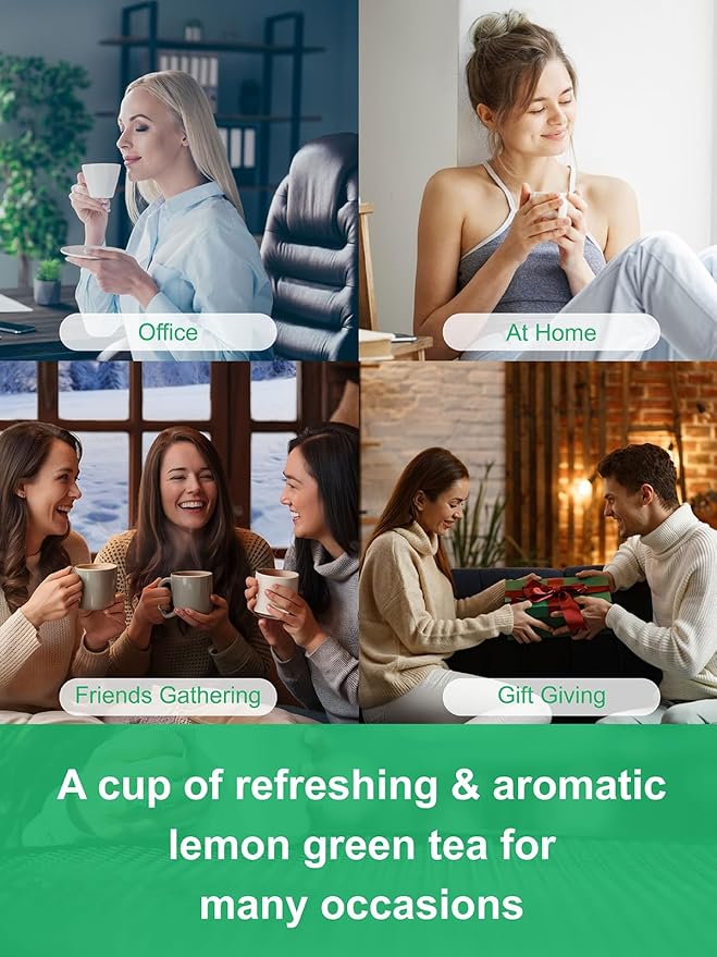 TeeLux Lemongrass Tea Bags, Pure & Natural Lemongrass Herbal Tea, Refreshing & Smooth Taste, Caffeine Free, 100 Count