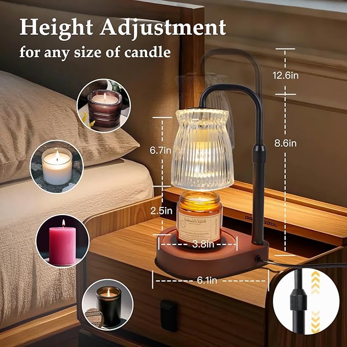 Shering Candle Warmer Lamp with Timer Dimmable, Gift Box, Gifts for Her, Birthday Gifts for Women, House Warming Gift New Home Decor, Wax Melt Warmer for Scented Jar Candles