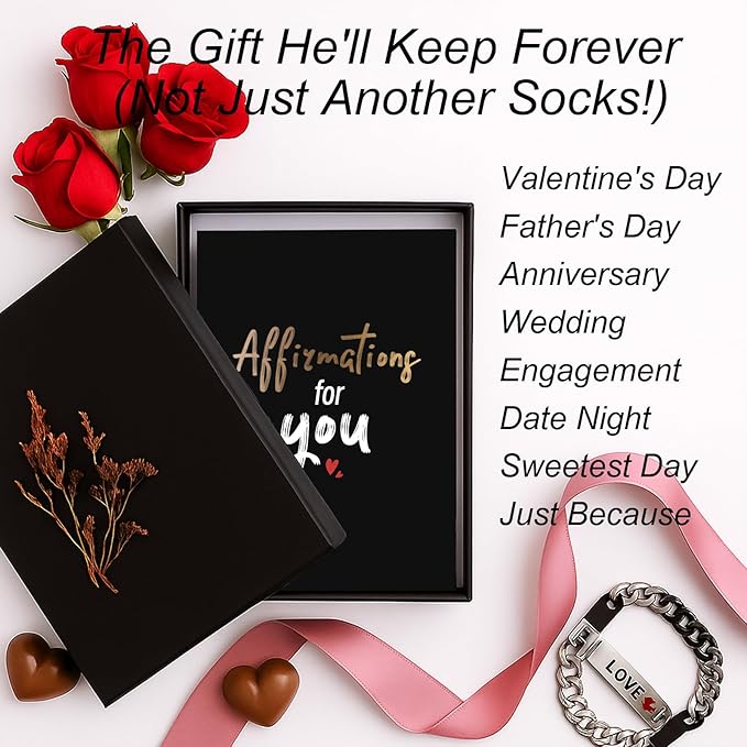 XKDOUS Affirmation Cards for My Man – Positive Anniversary Birthday Gifts for Him Boyfriend Husband – Romantic Inspirational Gift Ideas for Men, Date Night, Valentines Day, Christmas, Fathers Day