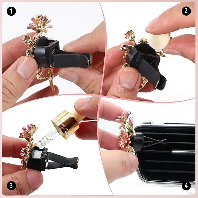 Beige Bat Air Vent Clip Car Air Freshener Outlet Clips Natural Seashell Vampire Bat Car Accessories Gothic Car Decor Refillable Diffuser Clips