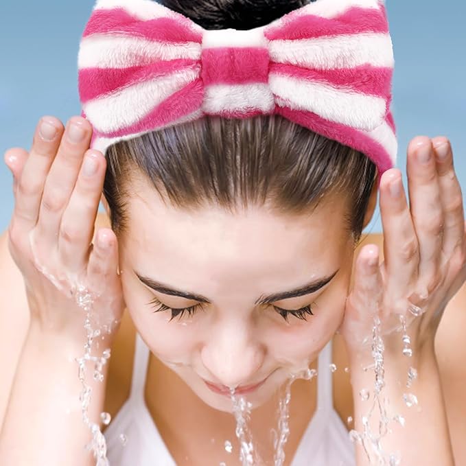 6 Pack Spa Headband for Women Skincare Makeup Headband Soft Coral Fleece Bow Hairband Party Favors Goody Bag Stuffers Christmas Stocking Stuffers for Woman Adult Teen Spa Gifts For Women Gifts Basket