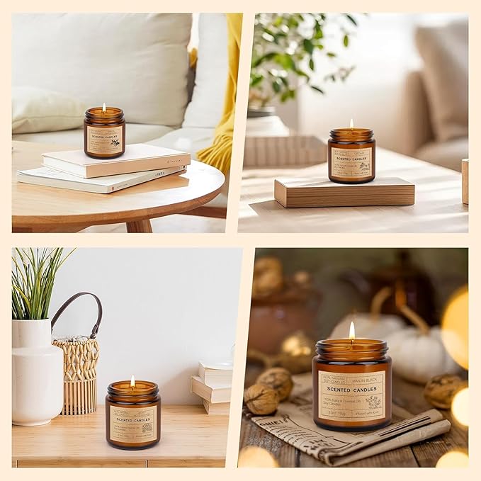 6 Pack Scented Candles Set | Candles for Home Scented, Candles Gifts Set for Women Men, Long Lasting Soy Wax Candle, Aromatherapy Candles Gift for Birthday Thanksgiving Christmas Day