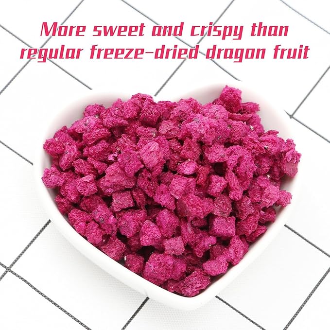 Haomly Freeze-Dried Dragon Fruit,5.3OZ/150g,Red Dragon Fruit Chunks, No Added Sugars,100% Natural,Dried Fruit Snacks, Ideal for Drinks,Yogurt, Cereal, Smoothies Baked Goods and Water