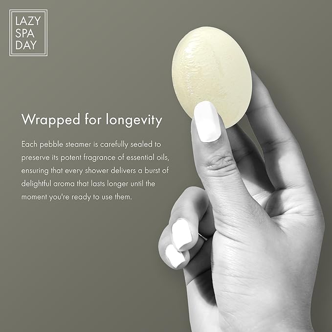 Energize with Awake: Lavender, Chamomile, Jasmine. Relax with Dream: Lemon, Eucalyptus, Grapefruit. 10-Piece Shower Steamer and Shower Bombs Aromatherapy Gift Set with Burlap Bag