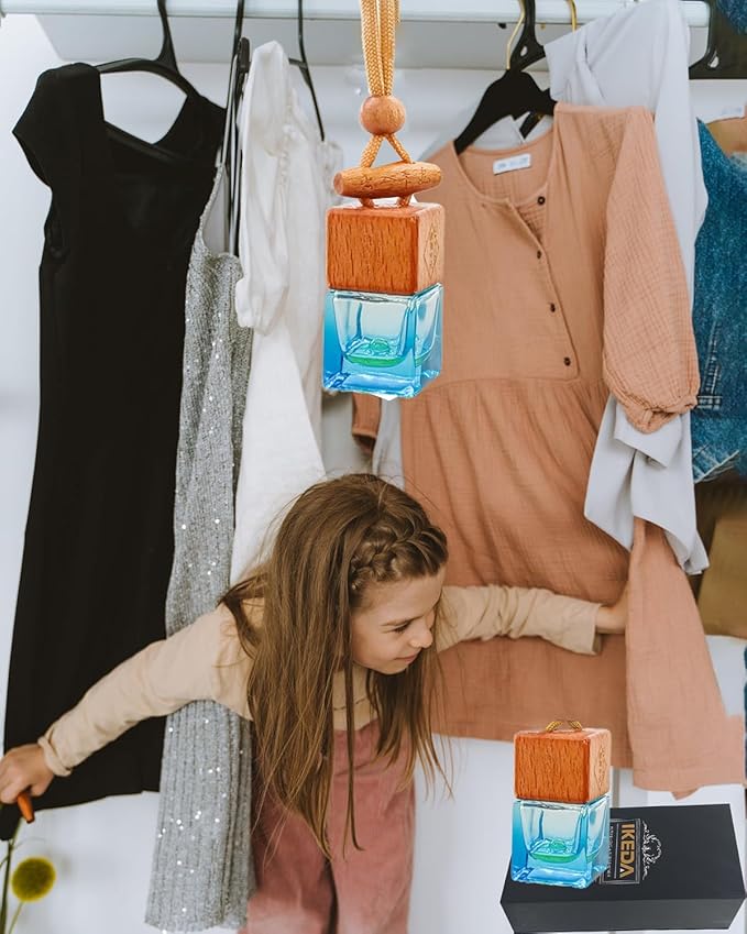 Car Air Fresheners 8ml Automotive Scents | 45-Days Long-Lasting Keep Fragrance | Automobile Hanging Diffuser Bottles | Remove Auto Odor Fresh Air for Men Home Deodorizer (Orange)