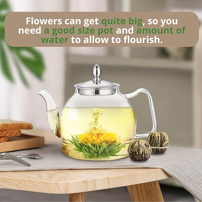 12 Assorted Blooming Flower Tea Balls Gift Set| Handmade Herbal Flowering Tea Balls Variety Individual Packing| Blooming Green Teas with Flowers for Teas Lovers, Anniversary, Valentine, Birthday (Christmas Bag)