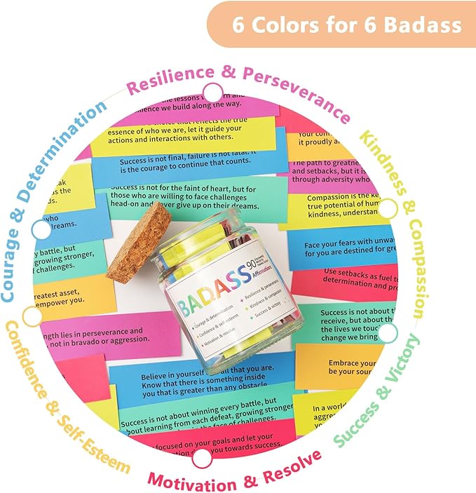 Funny Affirmation Cards for Women,Daily Positive Affirmation Jar,Graduation Birthday Friendship Friend Gifts,Self-Affirmation Inspirational Motivational Gifts for Women Men Teen Coworker Boss