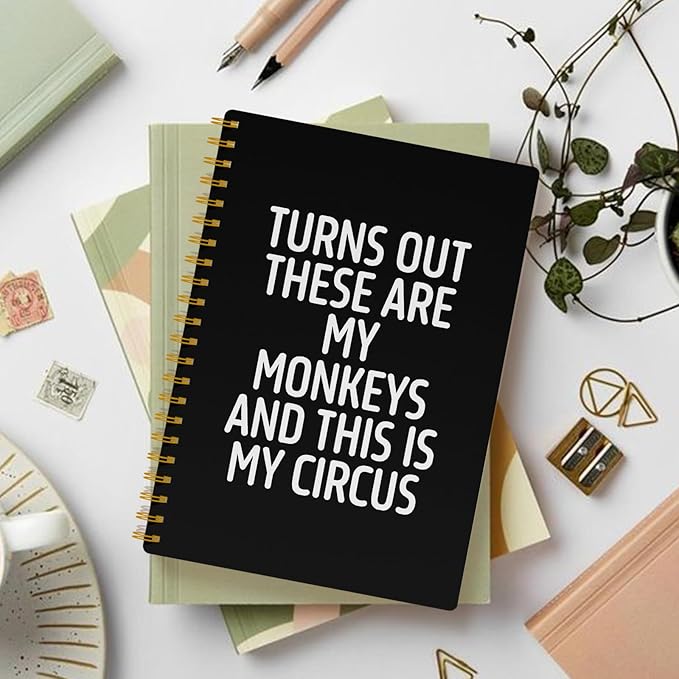 Funny Notebooks for Work,Black Aesthetic Journal, Funny Boss Day Gifts, Boss Gifts for Men Women, Funny Gifts for Boss, Boss Office Decor, Spiral Notebook 5.5x8.3 Inch