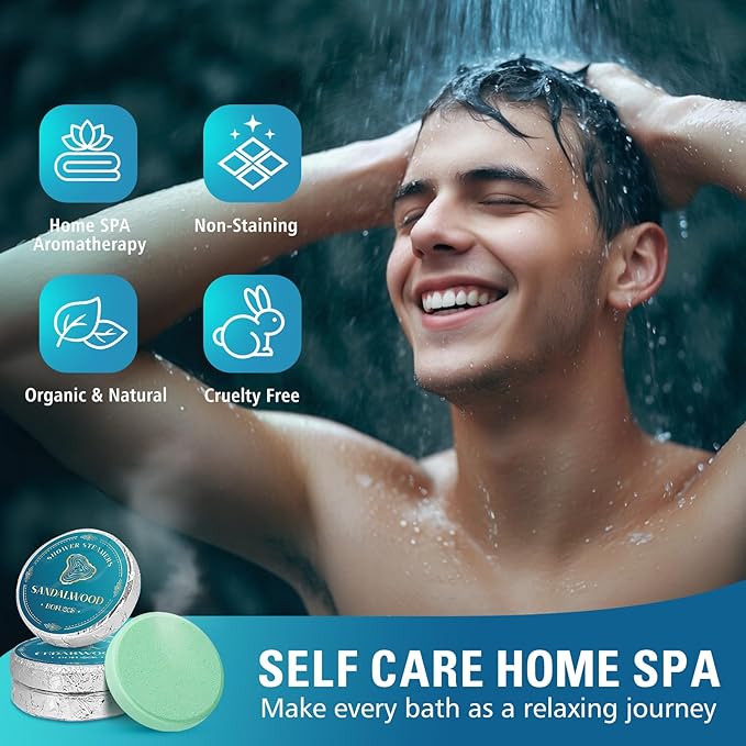 Shower Steamers Aromatherapy, Birthday Gifts for Men Teen Boyfriend Dad, Boo Basket Stuffers for Him, Christmas Stocking Stuffers for Men, SPA Self Care Relax Natural Essential Oils Bath Bombs