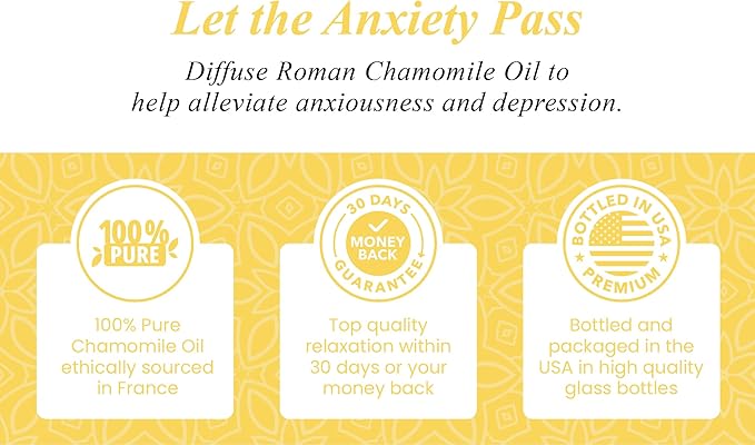 Handcraft Blends Chamomile Essential Oil – 0.33 Fl Oz – Pack of 2 – 100% Pure and Natural – Premium Grade Essential Oil for Diffuser and Aromatherapy, Skin, Massage, Candle and Soap Making Fragrance