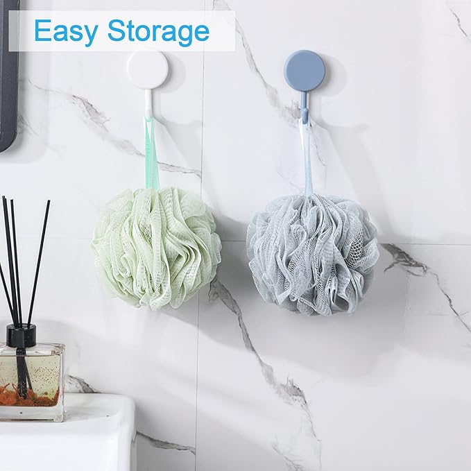 AmazerBath Loofah Sponge 60g/Piece, Exfoliating Bath Sponge Body Scrubber - Loofa Set of 4 Neutral Colors