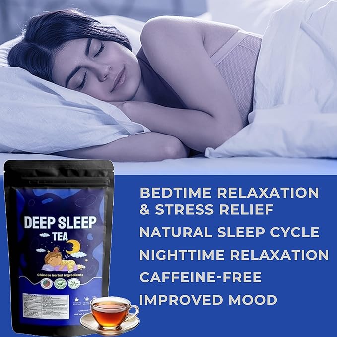 Deep Sleep Tea – Caffeine Free - Bedtime Herbal Tea for Relaxation & Stress Relief with Mulberry, Wild Jujube, Chinese Herbs – Natural Sleep Aid with no Melatonin – 30 Relaxing Tea Bags
