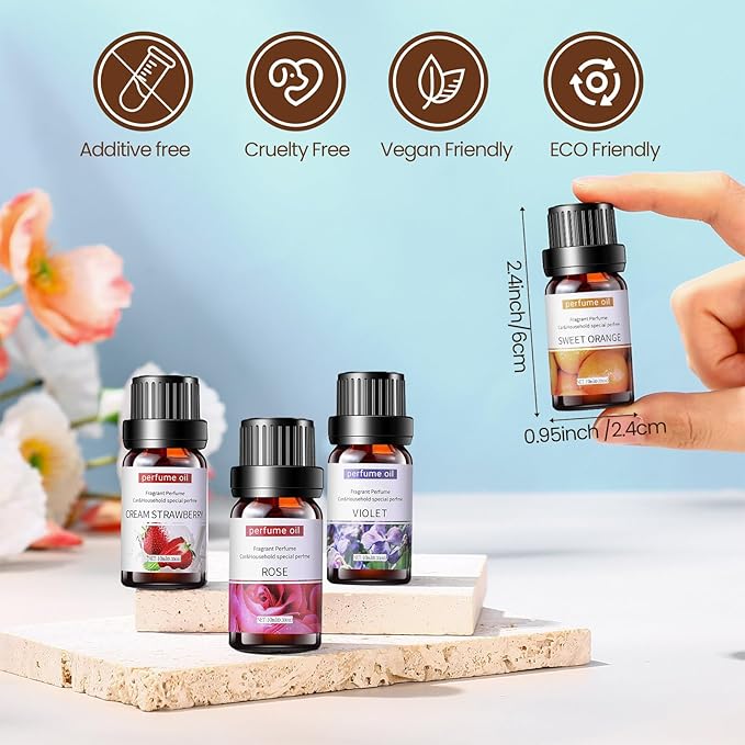 Nuanchu 52 Pcs Essential Oils Set 10ml Fragrance Oil Aromatherapy Kit for Diffuser Humidifier Aromatherapy-Oils for Candle Bath Bombs Making