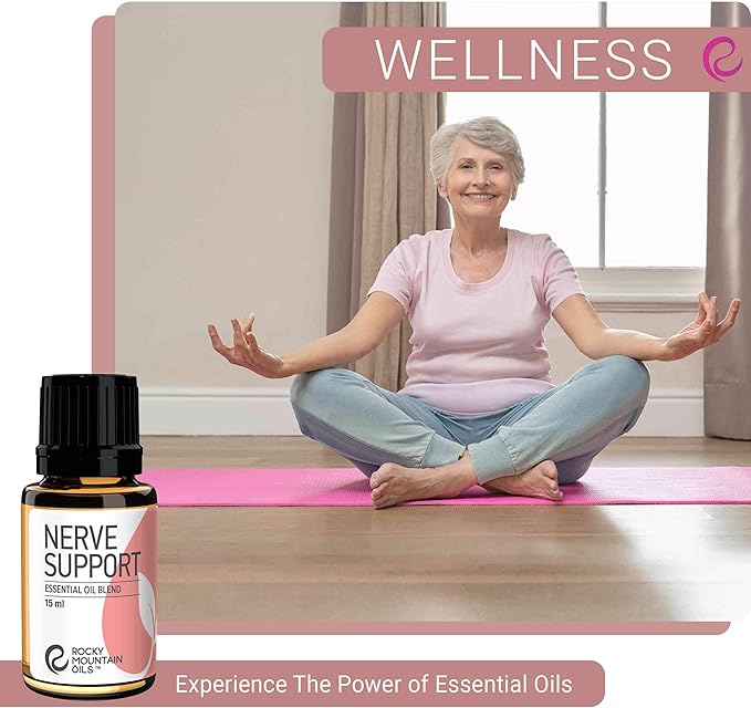 Rocky Mountain Oils Nerve Support Essential Oil Blend with 100% Pure and Natural Essential Oils - Relaxing Aromatherapy Oils for Diffuser, Massage Oil for Massage Therapy - 15ml