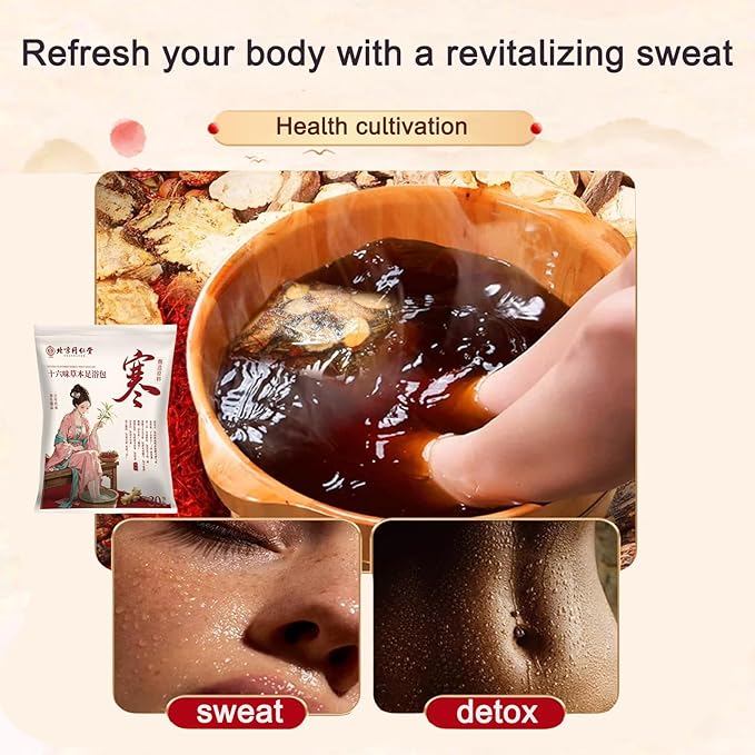 30 Pack Natural Plant Blend Detox Foot Soak Spa with Ginger - 900g Natural Chinese Herbs Foot Care and Foot Detox Soak for Home Wellness Routine 同仁堂艾草泡脚药包足浴包 (32 Ounce, 16 flavors)