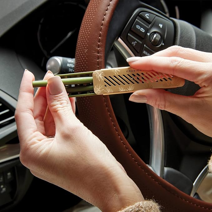 Thymes Frasier Fir Car Diffuser Refills - Includes 4 Car Air Freshener Diffuser Reeds - Long-Lasting Air Freshener (Refills Only)
