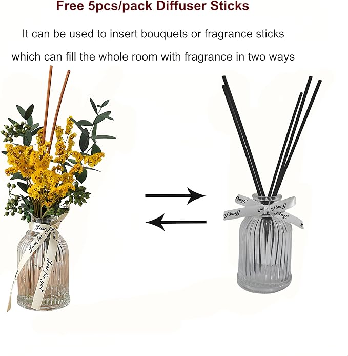 Reed Diffuser of Home Fragrance,Bathroom Diffuser with Sticks, 3.38OZ Essential Oil White Gardeniaer Scented, for Home, Office Aroma