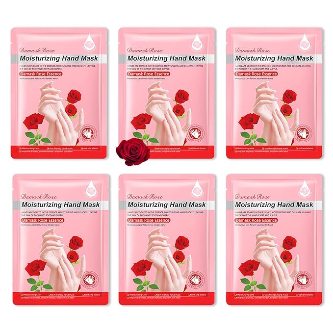 6 Pairs Hand Mask for Dry Cracked Hands,Nourishing Moisturizing Gloves,Hands Moisturizer for Deep Moisturizing,Silky Smooth Moisturizing Gloves,Hand Care Mask Set(B)