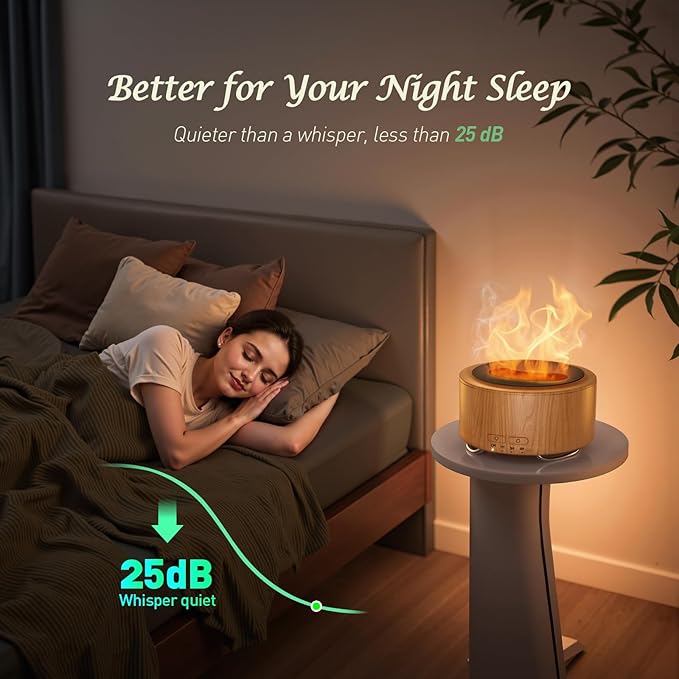 Essential Oil Diffuser for Home: 500ML Aroma Diffuser for Hotel Office Yoga Room - Humidifier with 9 Colors LED Night Light for Kids/Women Home Relaxation - Dark Yellow