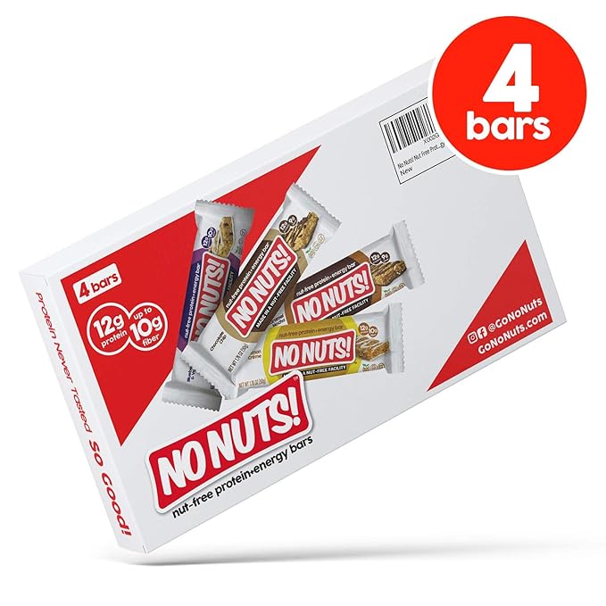No Nuts! Variety Pack Protein Bars – 4-Flavor Sampler | 100% Nut-Free, Dairy-Free, Vegan, Organic, Kosher, Egg-Free, Non-GMO Snack & Energy Bars