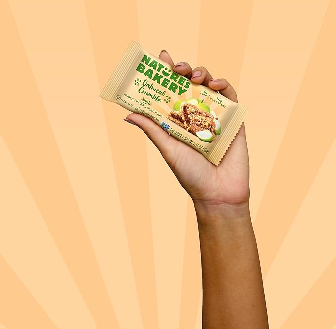 Nature's Bakery Oatmeal Crumble Bars, Apple, 6-6 Count Boxes (36 Bars), Vegan Snacks, Non-GMO