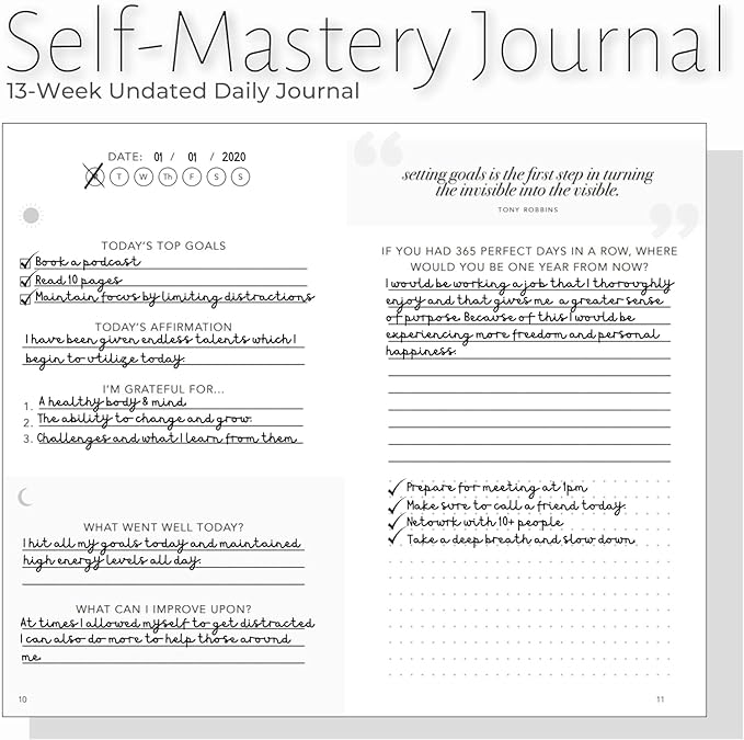 Self-Mastery Gratitude Journal for Women with Prompts - Daily Journal for Womens - Reflection Manifestation Journals for Mindfulness - 5 Minute Journaling for Womens - Guided Journals for Women & Men