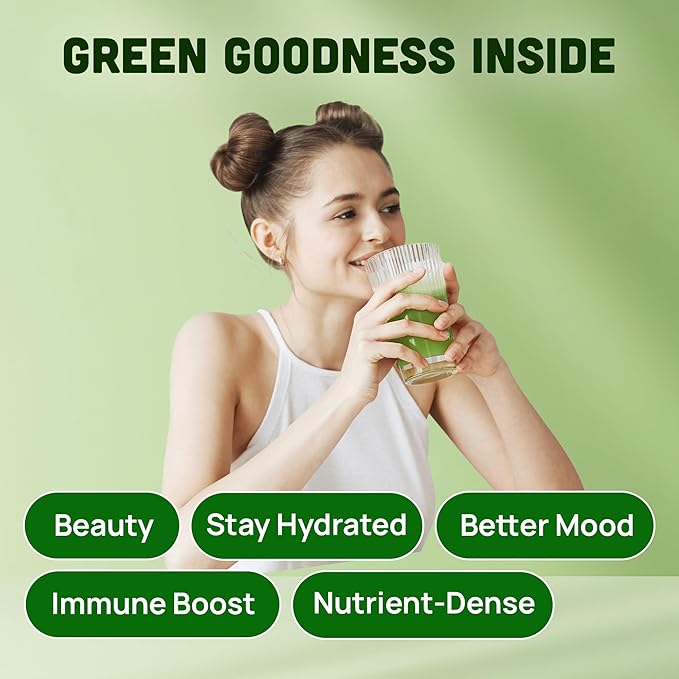 100% Freeze-Dried Pennywort and Mung Bean Powder with Coconut Milk Extract, Nutritional Vegetable Supplement, Healthy Drink Mix for Smoothies, Desserts (20 Sachets x 2.1 oz) - Pack of 2