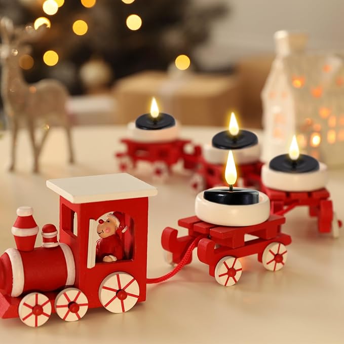 Eywamage Black Halloween Flameless Tealights with Remote Batteries, Real Wax Flickering LED Tea Votive Candles Set of 10