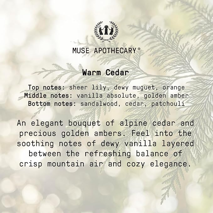 Muse Apothecary Room Ritual - Botanical Collection - Christmas Room Spray, Aromatic and Relaxing Room Mist, Air Freshener Spray, Infused with Natural Aromatherapy Essential Oils - 8 oz, Warm Cedar