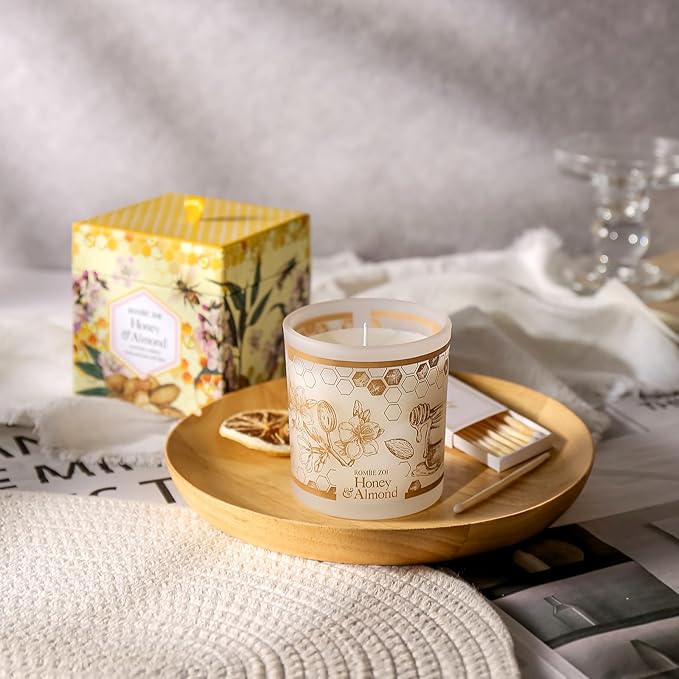 ROMIIE ZOI Aromatherapy Candle - Honey & Almond - 6oz Soy Wax Candle for Birthday Gift for Her…