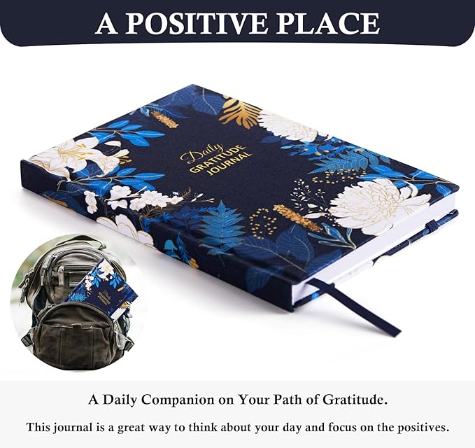 Gratitude Journal with 4 Inspirational Stickers: Undated Daily Gratitude Journal for Women and Men - More Happiness, Affirmation, and Mindfulness in A Few Minutes with Prompts & Quotes Floral