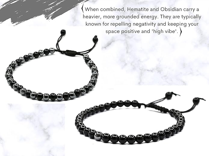 Natural Healing Crystal Bracelet for Women - Mens Bracelet Energy Balancing Gemstones Set - Adjustable Stone Bead Bracelet for Men and Women - Chakra Crystal Therapy Accessory, Meditation