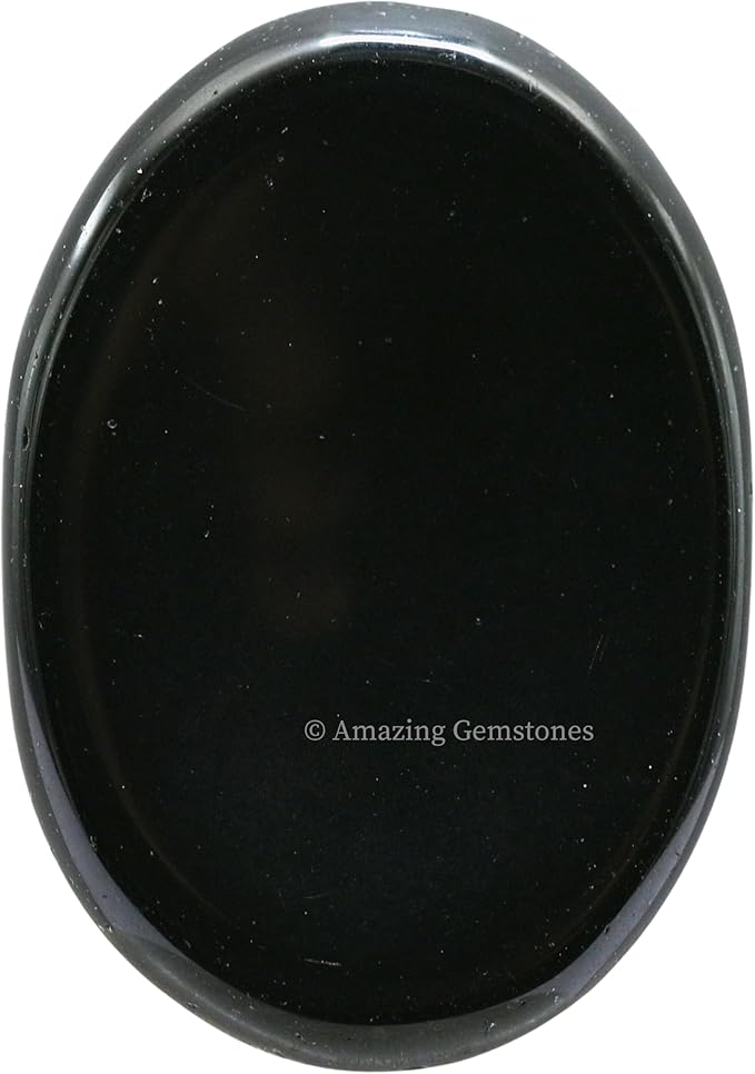 Amazing Gemstone Black Agate Worry Stone Crystals and Healing Stones - Worry Stones for Stress Relief Gifts - Piedra Crystal Fidget for Meditation - Unique Stocking Stuffers and Birthday Gifts
