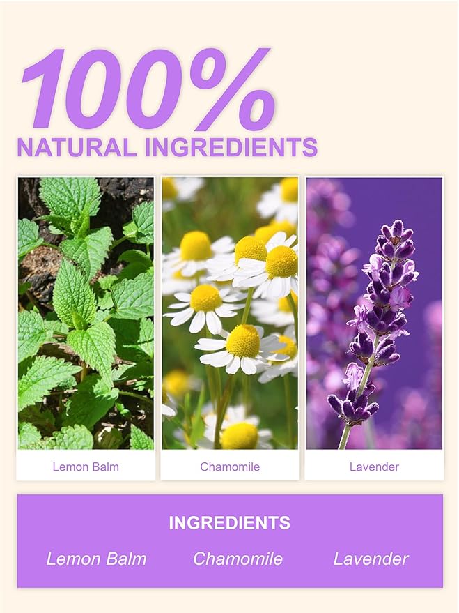 TeeLux Chamomile Lavender Tea Bags, Chamomile & Lavender & Lemon Balm Herbal Tea, Caffeine Free, Soothing & Delightful Aroma, 100 Count