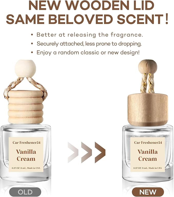 Car Air Freshener Hanging 2 Pack Vanilla Cream Air Freshener Diffuser for Cars, 45+ days Long-Lasting Fragrance, Air Fresheners Diffuser oil For Car,Car Air Freshener For Women Gift, Made in USA