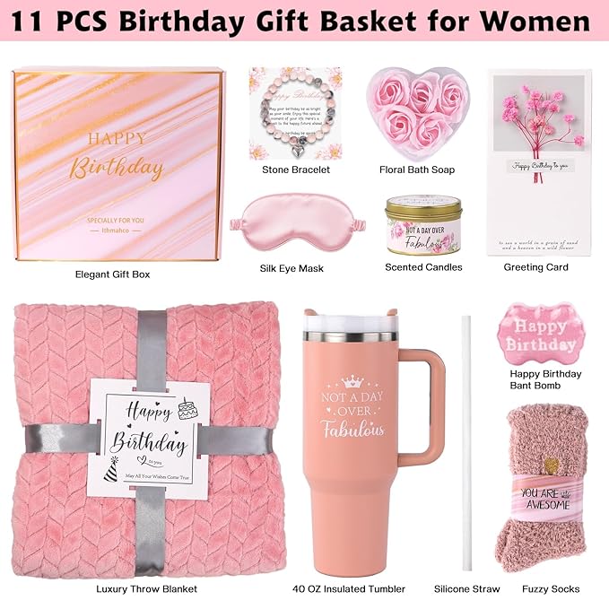 Best friend Birthday Gifts for Women Friendship, Birthday Gift for Women Mom Wife Her Best Friend Sister Aunt Teen Girl Girlfriend, Relaxing Spa Bath Gift Set Self Care Get Well Gift Baskets
