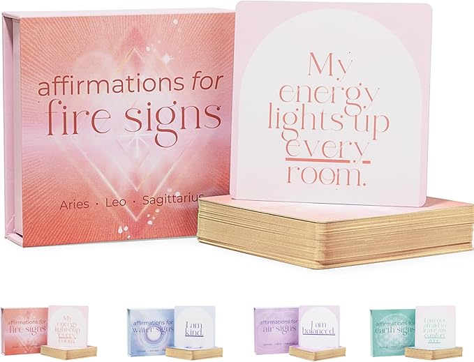 Aries, Leo, Sagittarius Gifts for Women - 40 Daily Affirmation Cards for Women. Positive Affirmation Cards, Zodiac Mindfulness Motivational Birthday Gifts, Astrology Inspirational Décor