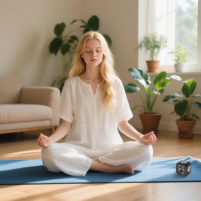 EooCoo Office Desk Timer Cube, Visual Pomodoro Timer with Gravity, Countdown 5/10/25/50 Min, Rechargeable Productivity Tool for Classroom, Kitchen, Gym, Yoga, College School Supplies Cool Gadgets